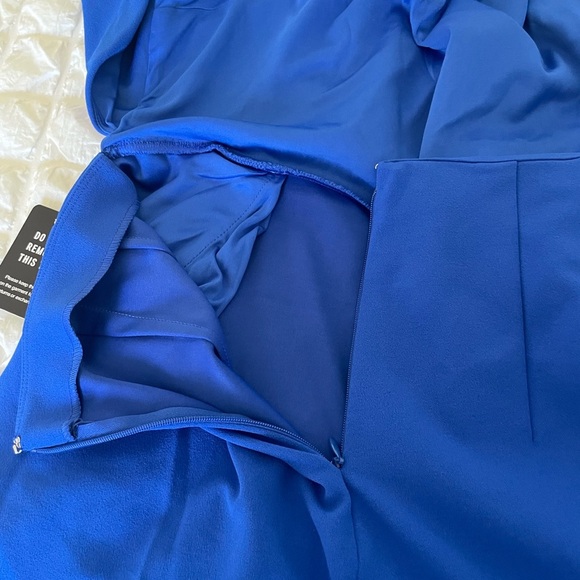 Express Royal Blue Criss Cross back Sleeveless Jumpsuit - Picture 10 of 12